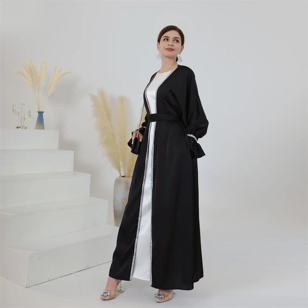 Women's Arabian V-Neck Polyester Full Sleeve Plain Pattern Abaya