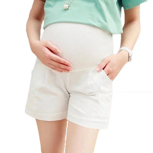 Women's Polyester Elastic Closure Solid Pattern Maternity Shorts
