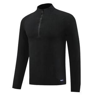 Men's Microfiber Long Sleeves Breathable Gym Solid Pattern Shirt