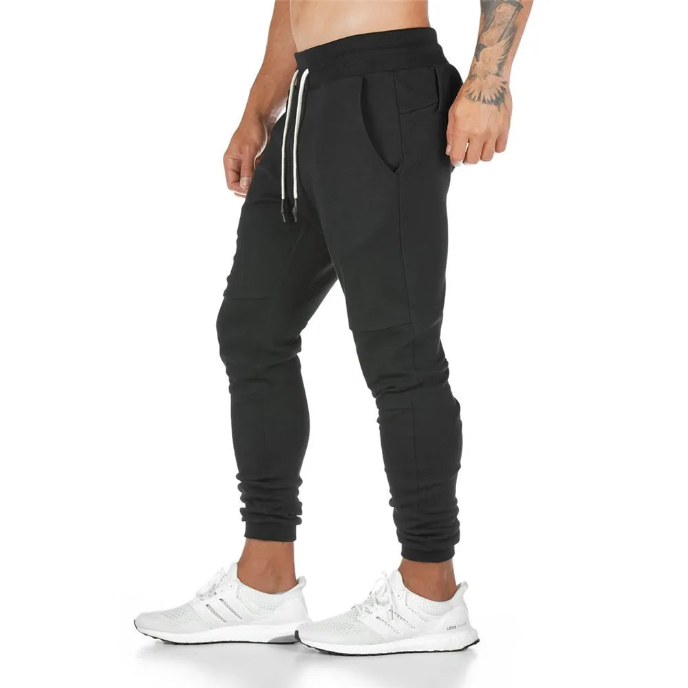 Men's Polyester Drawstring Closure Quick-Drying Gymwear Trousers