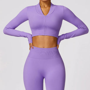 Women's Nylon Long Sleeves Seamless Fitness Yoga Workout Top