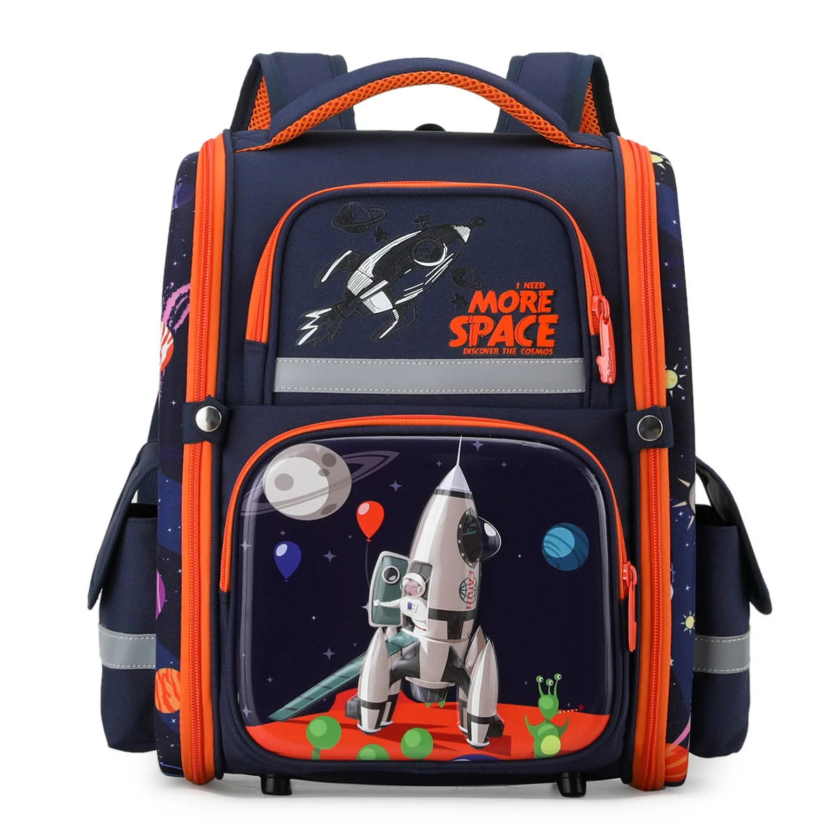 Kid's Nylon Waterproof Zipper Closure Cartoon School Backpack