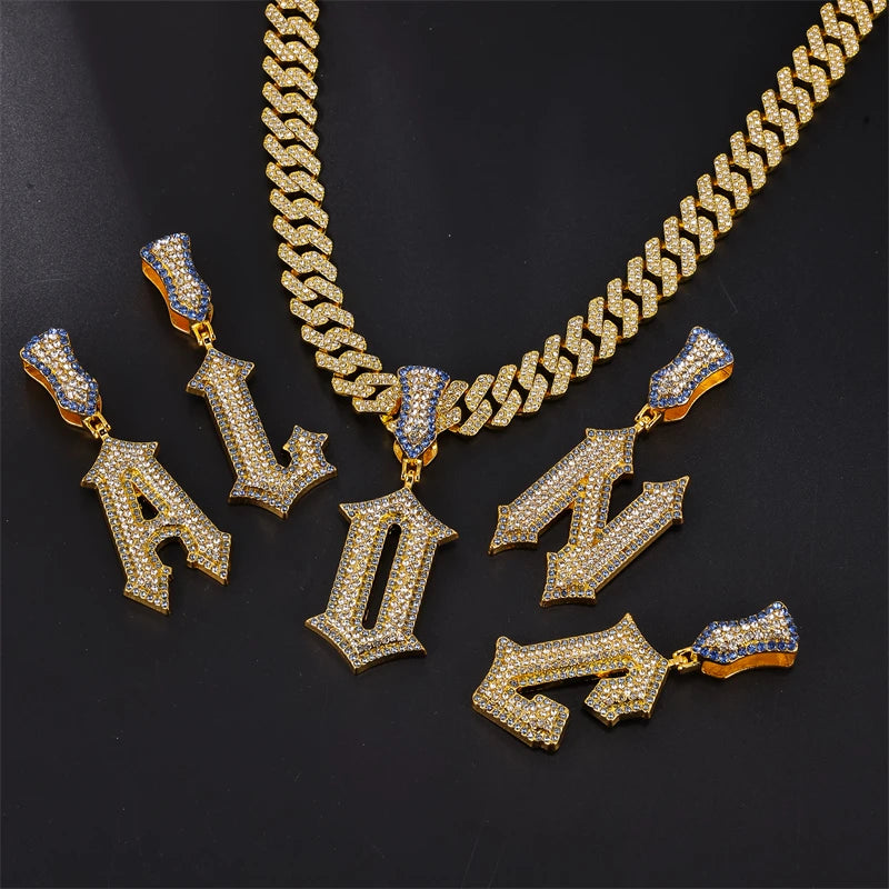 Men's Metal Copper Link Chain Hip-Hop Alphabetic Necklace