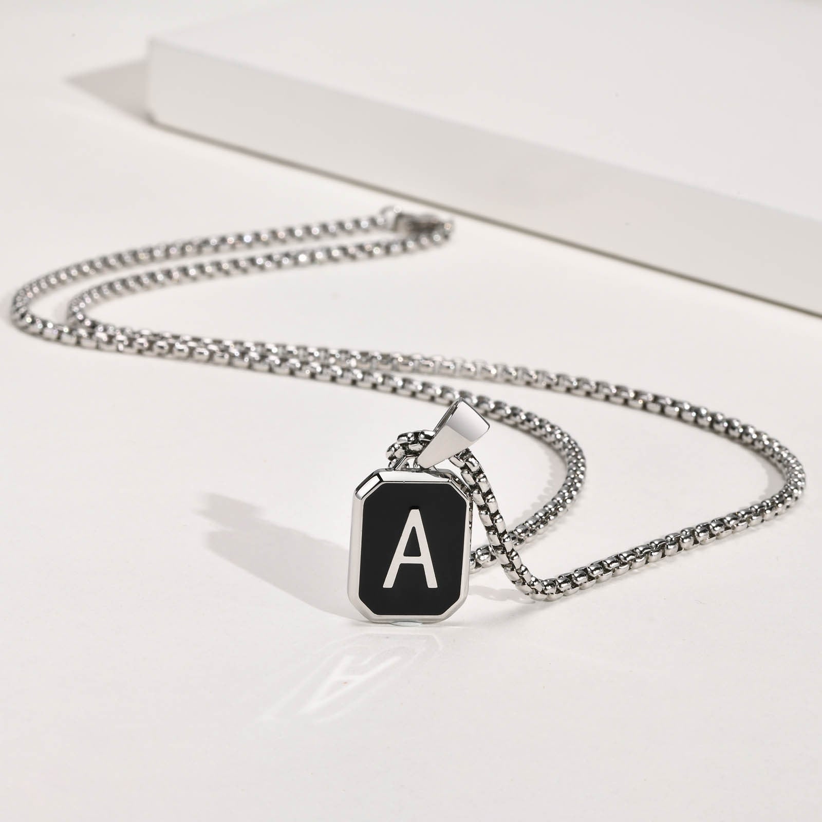 Men's Metal Stainless Steel Link Chain Trendy Letter Necklace