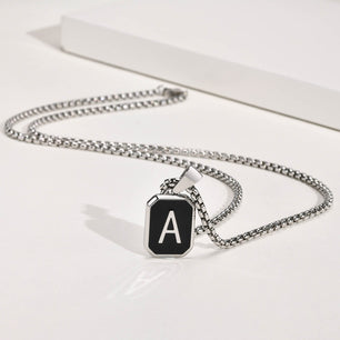 Men's Metal Stainless Steel Link Chain Trendy Letter Necklace