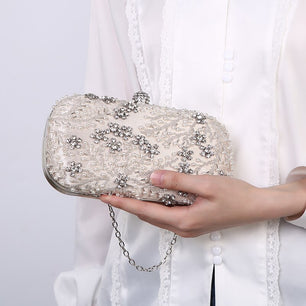 Women's Polyester Hasp Closure Rhinestone Vintage Party Bag