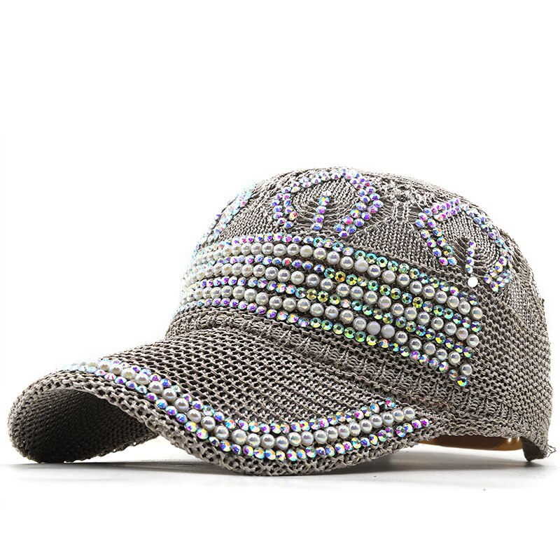 Women's Cotton Rhinestone Pattern Casual Wear Baseball Caps