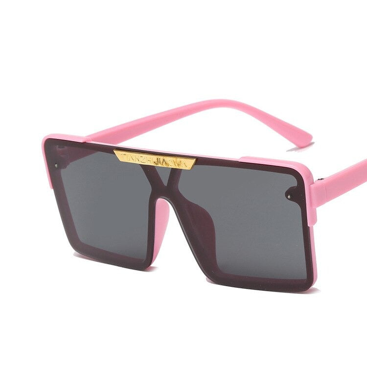 Kid's Resin Frame UV400 Protection Square Pattern Sunglasses