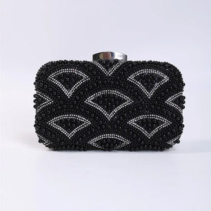 Women's Polyester Hasp Closure Rhinestone Pattern Luxury Clutch