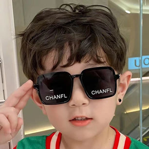 Kid's Polycarbonate Frame Square Shaped Vintage UV400 Sunglasses