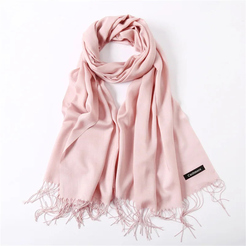 Women's Acrylic Neck Wrap Solid Pattern Trendy Elegant Scarf