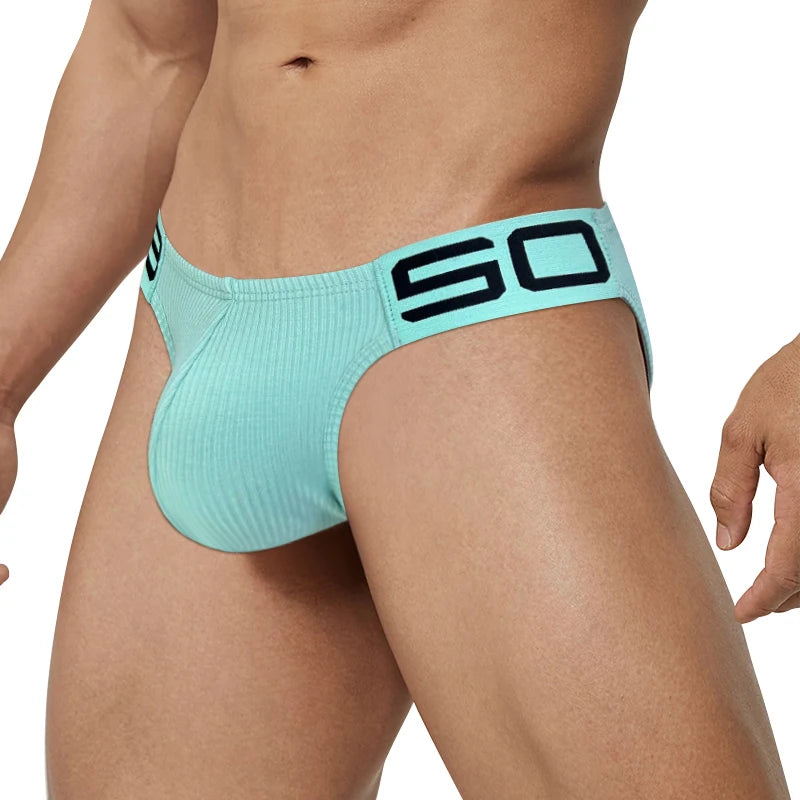 Men's Spandex Elastic Waist Closure Breathable Underpants Brief