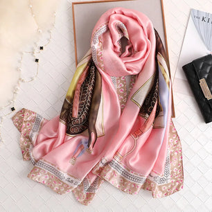 Women's Polyester Neck Wrap Printed Pattern Trendy Beach Scarves