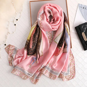 Women's Silk Neck Wrap Printed Pattern Trendy Beach Scarves