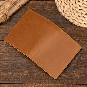 Men's Genuine Leather Solid Pattern Card Holder Trendy Wallets