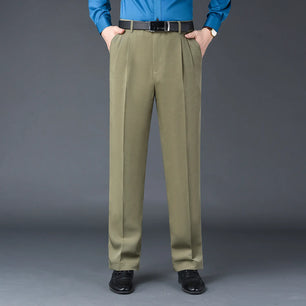 Men's Rayon Zipper Fly Closure Full Length Formal Wear Pants