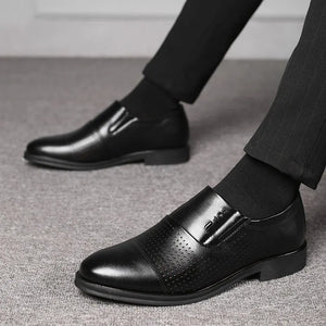 Men's Pointed Toe Slip-On Closure Patchwork Formal Wedding Shoes