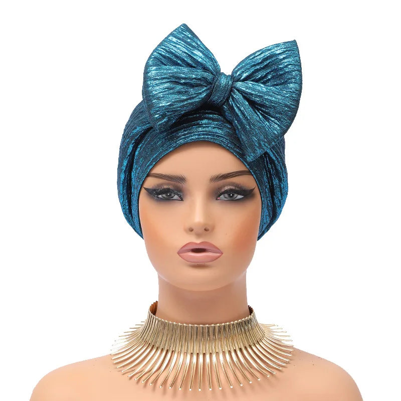 Women's Arabian Polyester Head Wrap Sequined Pattern Cap Hijabs