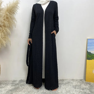 Women's Arabian Polyester Full Sleeve Solid Pattern Casual Abaya