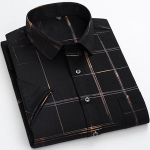 Men's Polyester Turn-Down Collar Single Breasted Casual Shirt