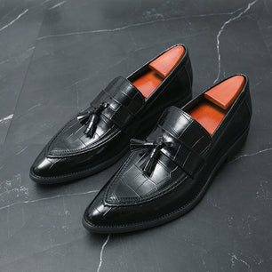 Men's Genuine Leather Pointed Toe Slip-On Closure Luxury Shoes