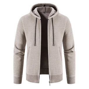 Men's Acrylic Full Sleeves Zipper Closure Winter Hooded Jackets