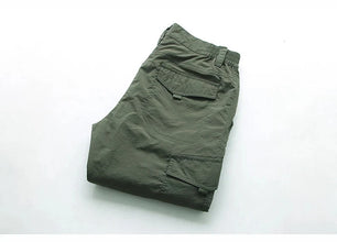 Men's Nylon Zipper Fly Closure Plain Pattern Casual Trousers