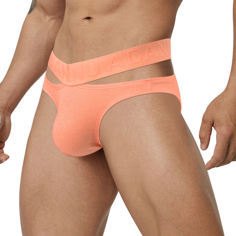 Men's Cotton Elastic Waist Closure Breathable Underpants Brief