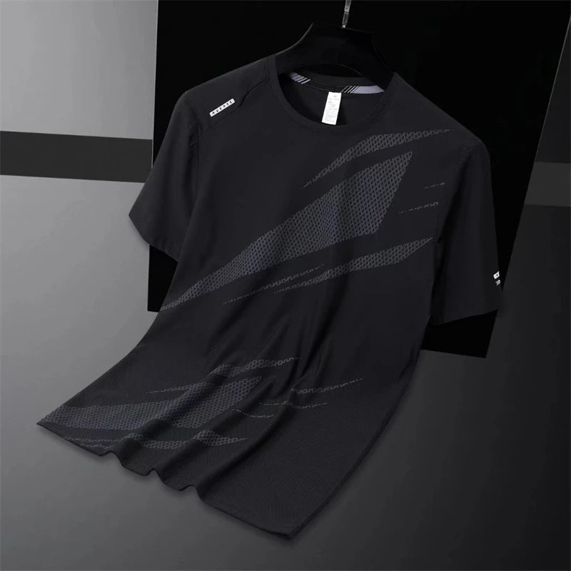 Men's Polyester Short Sleeve Pullover Closure Sportswear T-Shirt