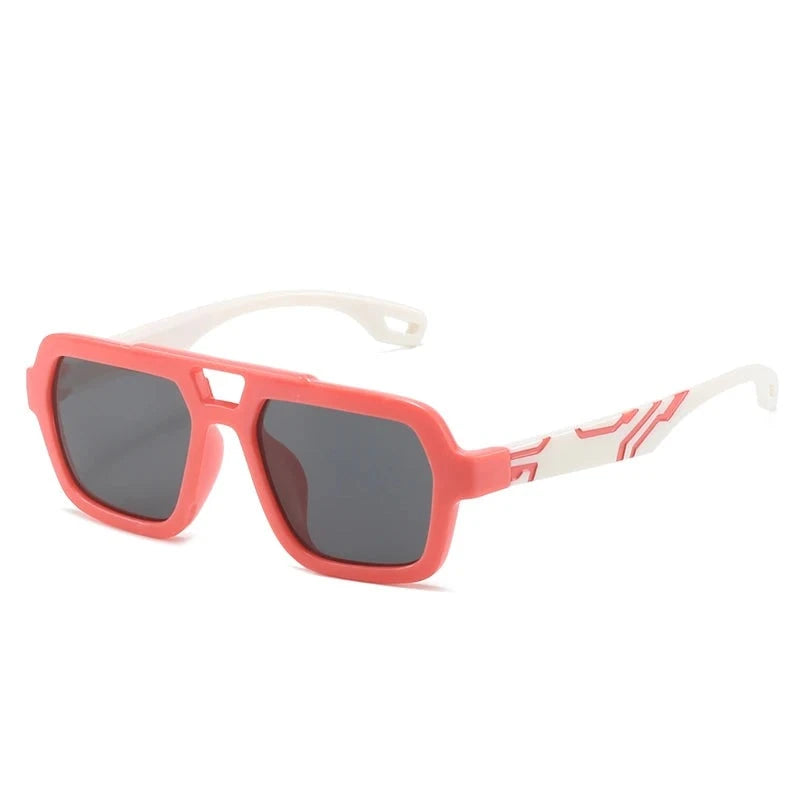 Kid's Plastic Frame Lens Polarized Square Shaped UV400 Sunglasses