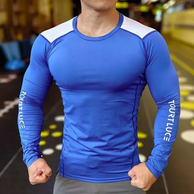 Men's Polyester Full Sleeve Pullover Closure Sportswear T-Shirt