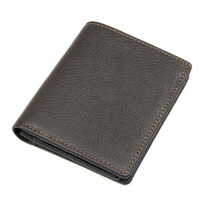 Men's Genuine Leather Card Holder Solid Pattern Trendy Wallets