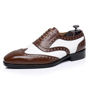 Men's Genuine Leather Square Toe Lace-up Closure Formal Shoes