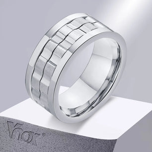 Men's Metal Stainless Steel Tension Mount Geometric Shape Ring