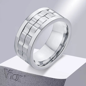 Men's Metal Stainless Steel Round Shape Trendy Wedding Rings