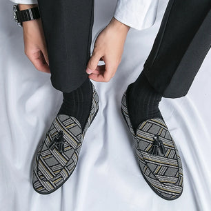 Men's Microfiber Round Toe Slip-On Closure Formal Wedding Shoes