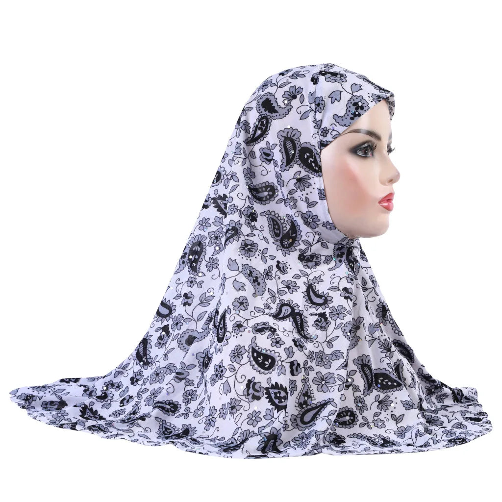 Women's Arabian Polyester Headwear Printed Pattern Casual Hijabs