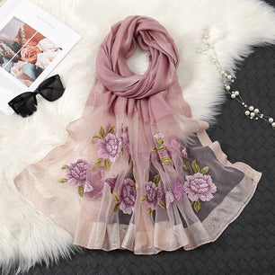 Women's Arabian Polyester Quick-Dry Floral Pattern Luxury Scarfs