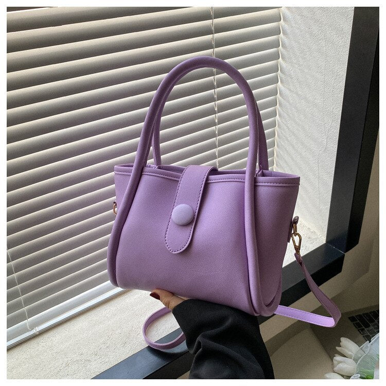 Women's PU Leather Hasp Closure Luxury Shoulder Casual Tote Bag