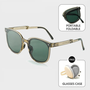 Women's Acetate Frame TAC Lens Square Shaped Foldable Sunglasses