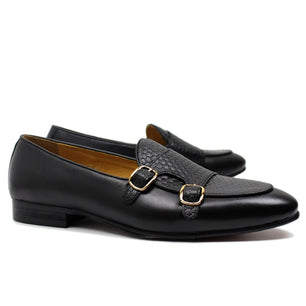 Men's Genuine Leather Pointed Toe Slip-On Closure Wedding Shoes