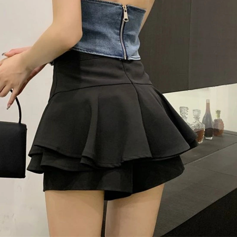 Women's Polyester High Waist Solid Pattern Casual Wear Skirts