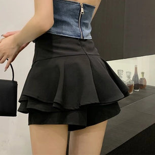 Women's Polyester High Waist Solid Pattern Casual Wear Skirts