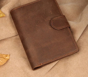 Men's Genuine Leather Solid Pattern Card Holder Vintage Wallet