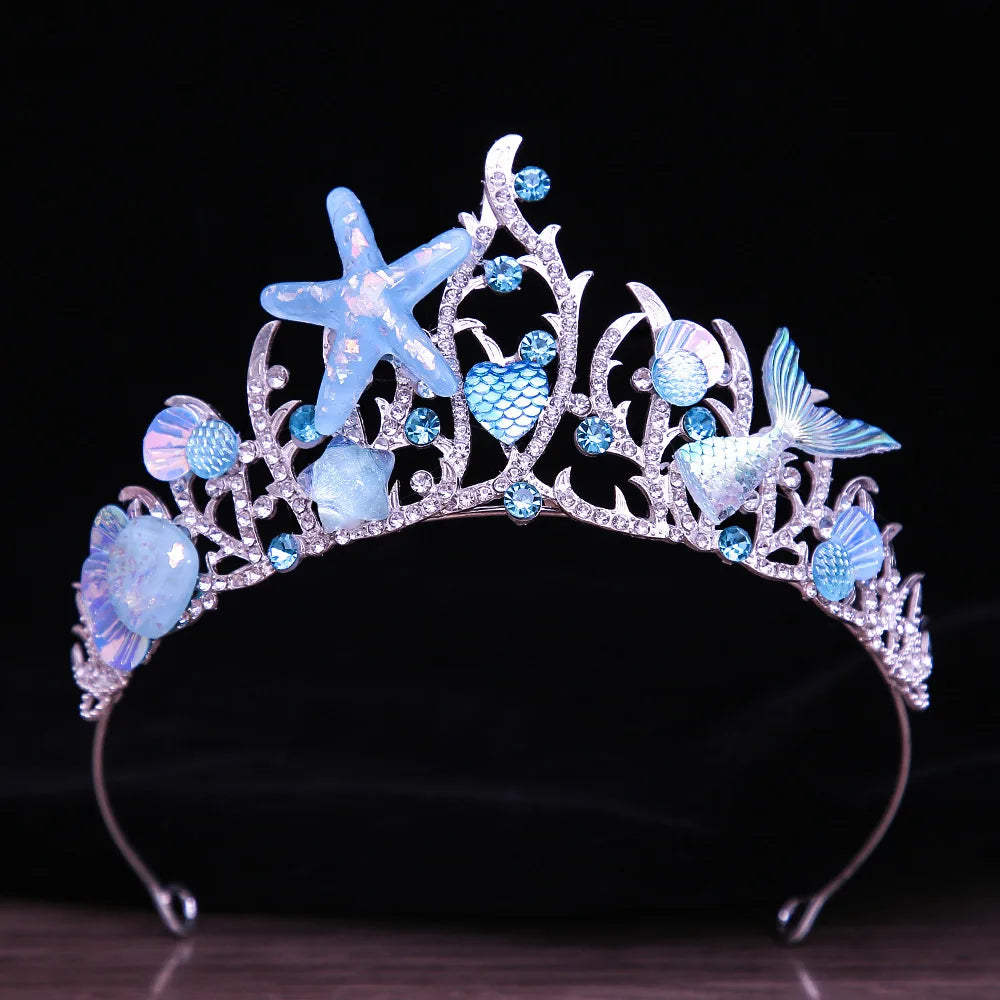 Women's Crystal Zinc Alloy Starfish Pattern Bridal Wedding Crown