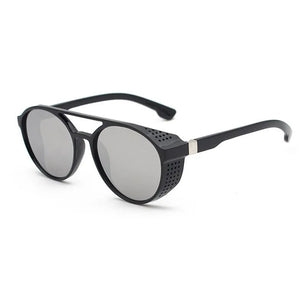 Men's Polycarbonate Frame Round Shaped UV400 Vintage Sunglasses