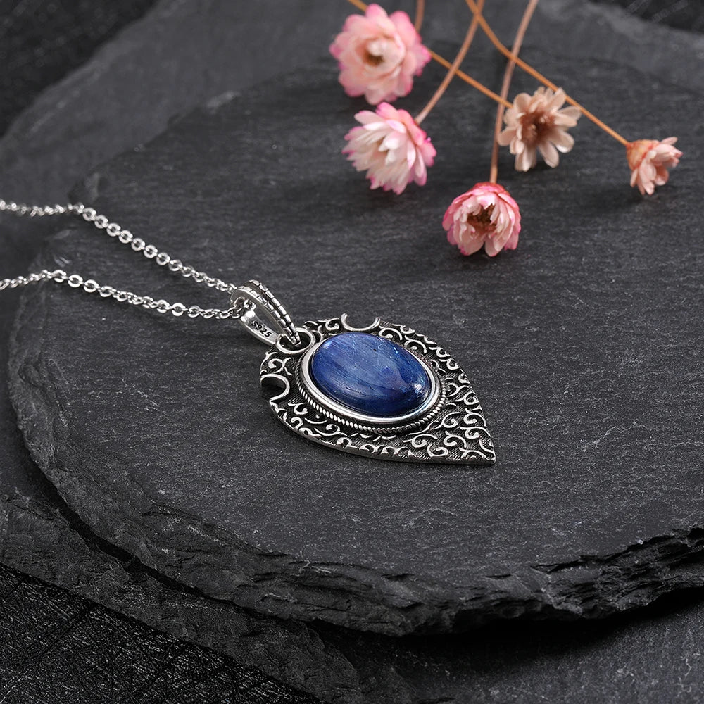 Women's Tibetan Silver Oval Shaped Wedding Vintage Necklace