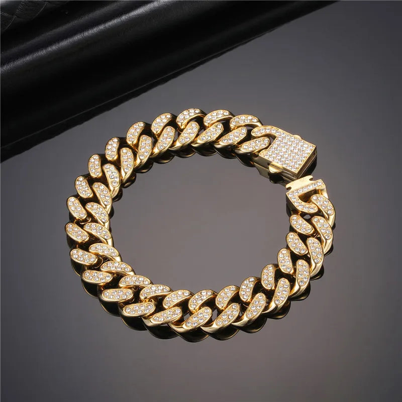 Men's Metal Copper Toggle Clasp Link Chain Geometric Bracelet