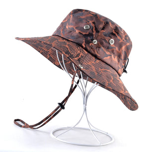 Men's Cotton Sun Protection Printed Pattern Breathable Bucket Hats