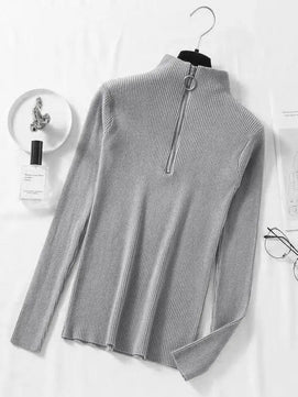 Women's Acrylic Turtleneck Full Sleeves Solid Pattern Sweater